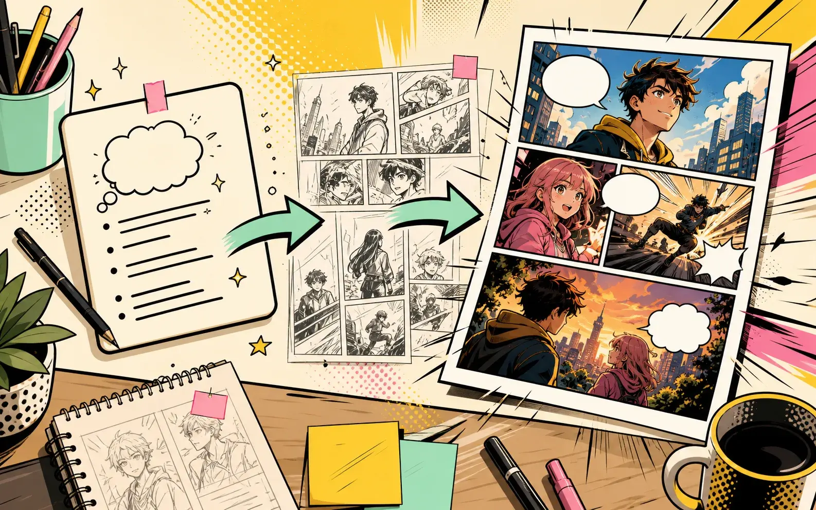 AI Comic Story Prompts for Multi-Panel Pages