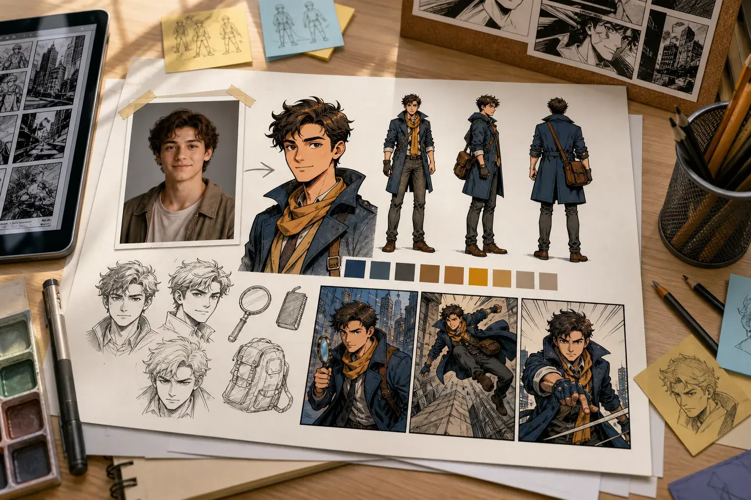 Photo to Comic Character Sheet Example